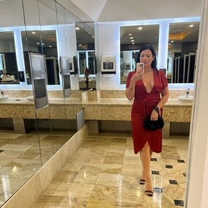 Low Cut Silky Cocktail Dress